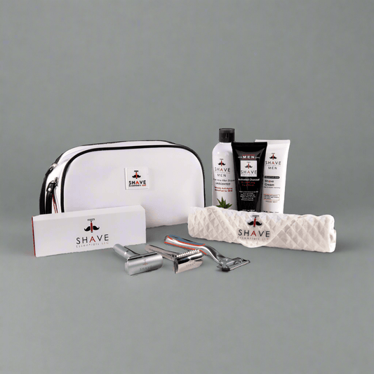 Shave Essentials Grooming Kit - Premium Shaving & Travel Set for Him - 3oz Essentials