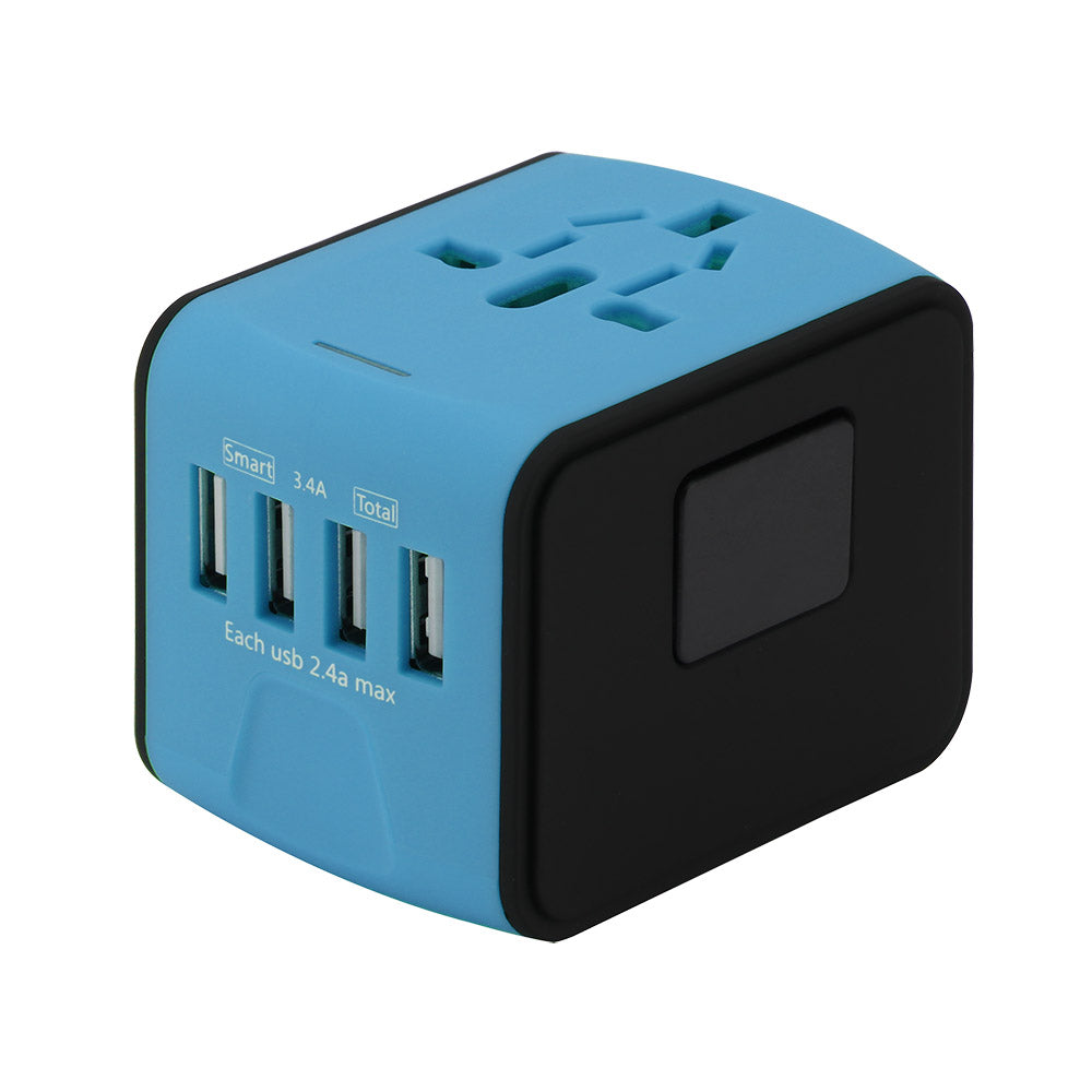 Universal Travel Adapter – 4 USB Ports, All-in-One Design
