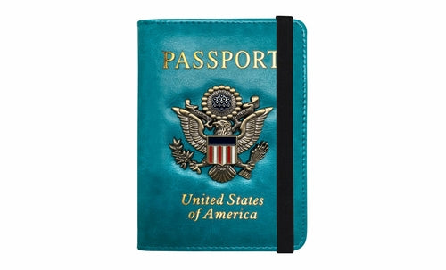 RFID Leather Passport Wallet + Vax Card Slot