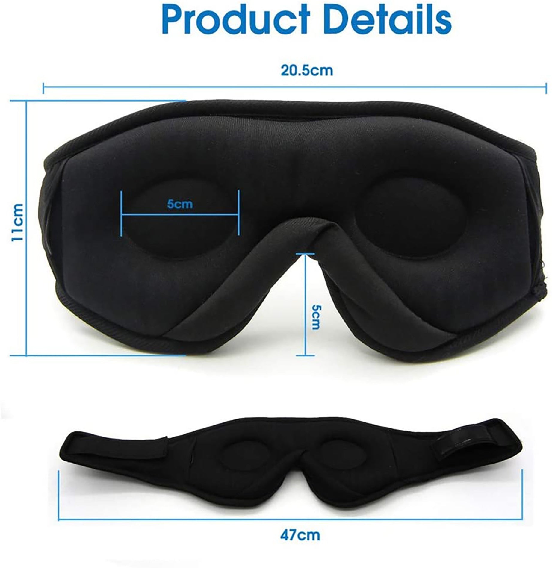 Wireless Stereo Sleep Eye Mask – Bluetooth 5.0 Blackout Mask with Call Function