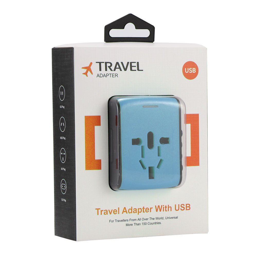 Universal Travel Adapter – 4 USB Ports, All-in-One Design
