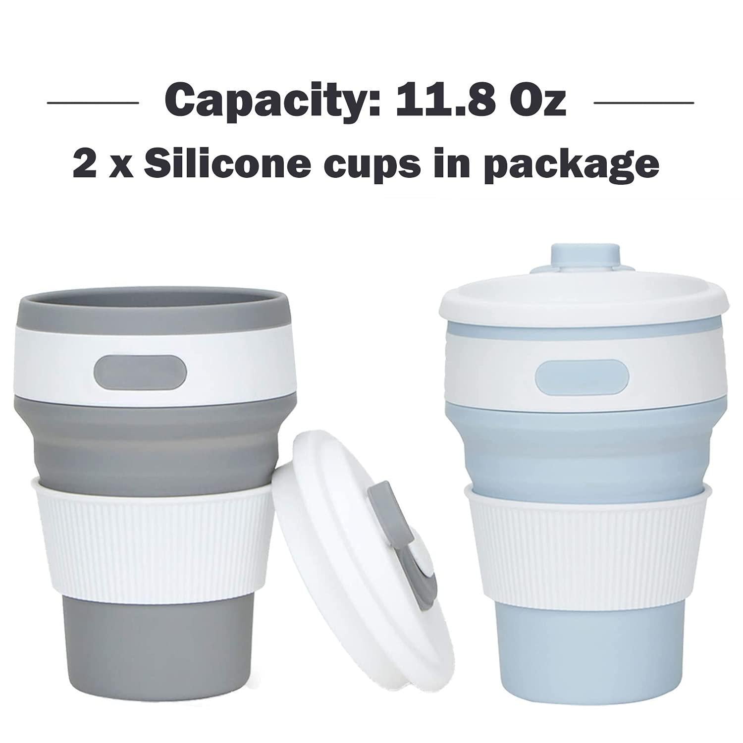 Silicone Collapsible Travel Cups – 2 Pack