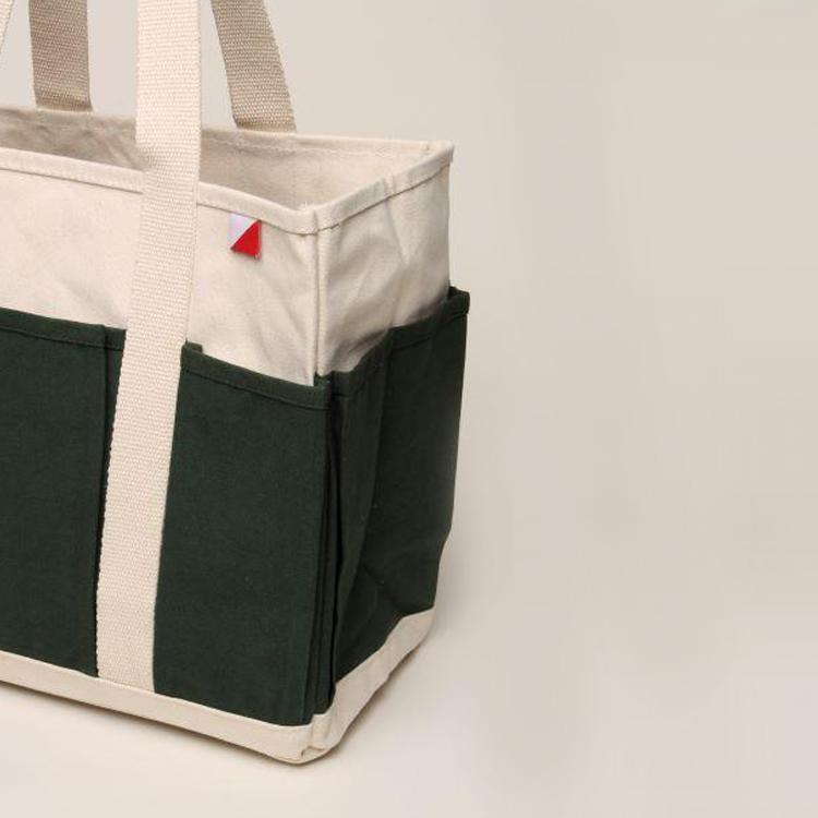 Pocket Tote – Medium Canvas Organizer with 8 Exterior Pockets