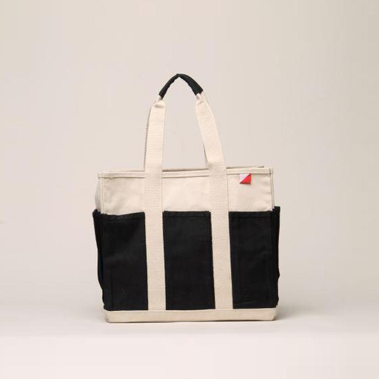 Pocket Tote – Medium Canvas Organizer with 8 Exterior Pockets