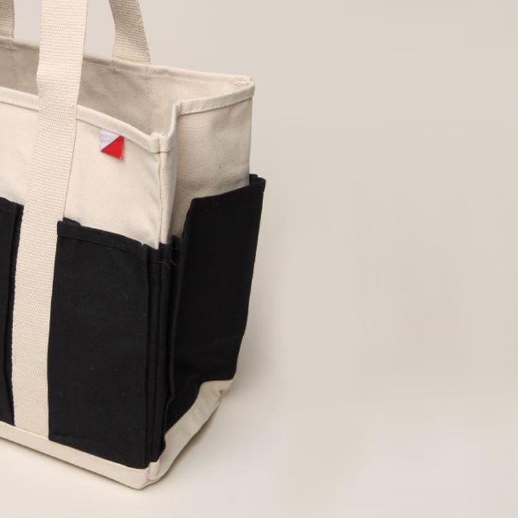 Pocket Tote – Medium Canvas Organizer with 8 Exterior Pockets
