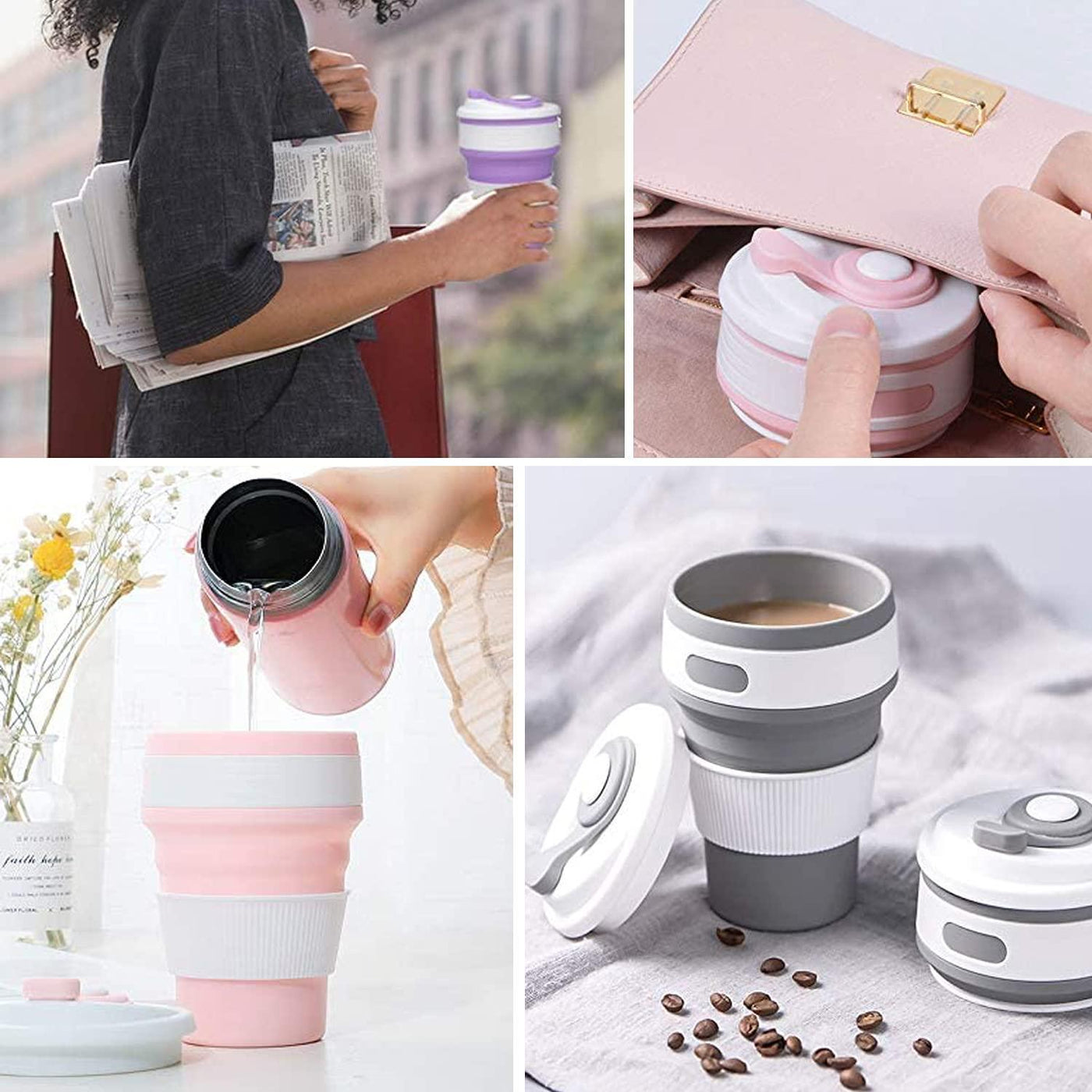 Silicone Collapsible Travel Cups – 2 Pack