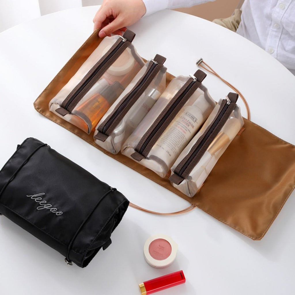 4-in-1 Modular Travel Organizer Bag with travel size essentials