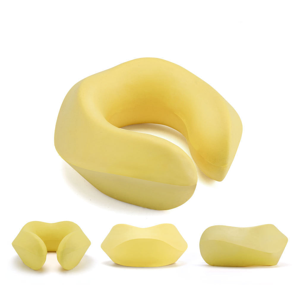 Images of the foam insert of the neck pillows at different angles.