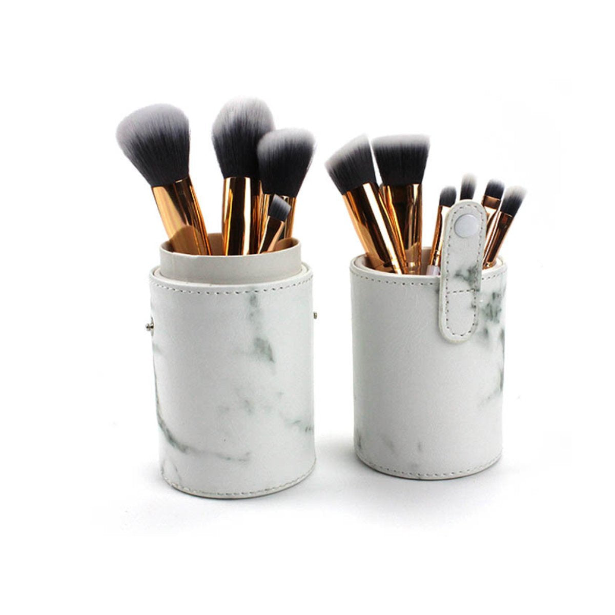 La Canica 10-Piece Makeup Brush Set – Marble Handle + Travel Container