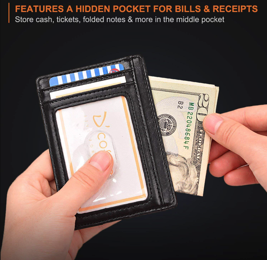 RFID Slim Leather Wallet