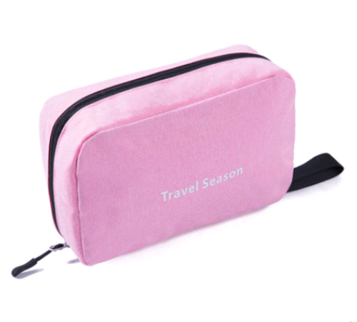 Portable Hanging Makeup Bag – Foldable Travel Organizer with Hook