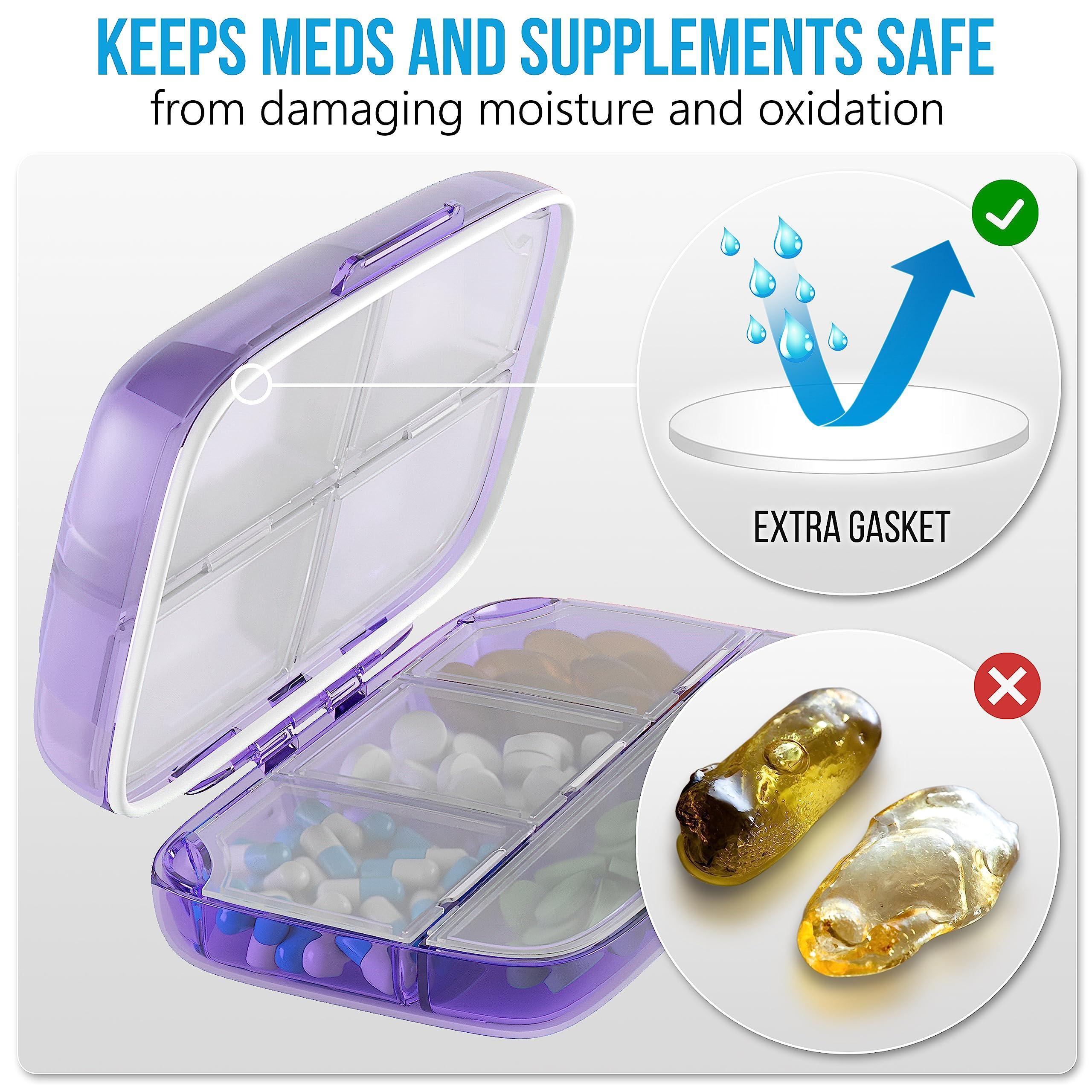 Airtight Pill Organizer – Large Damp-Proof Travel Dispenser