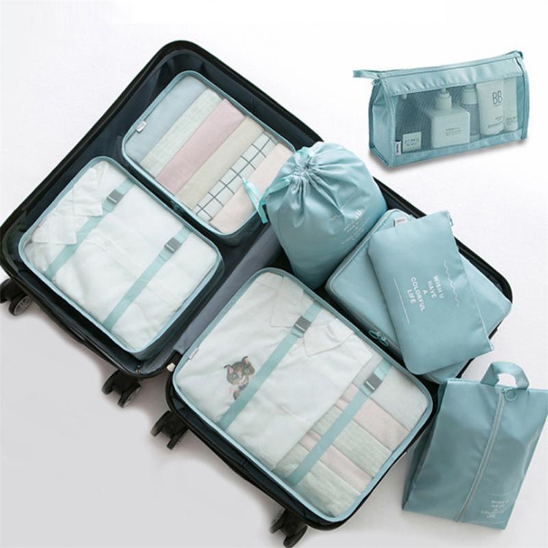 8-Piece Luggage Organizer & Packing Cube Set for travel size essentials