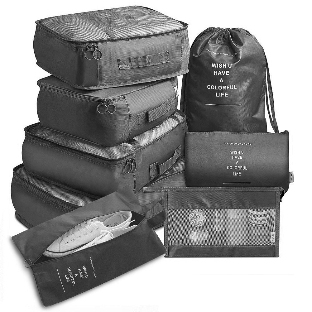 8-Piece Luggage Organizer & Packing Cube Set with bags