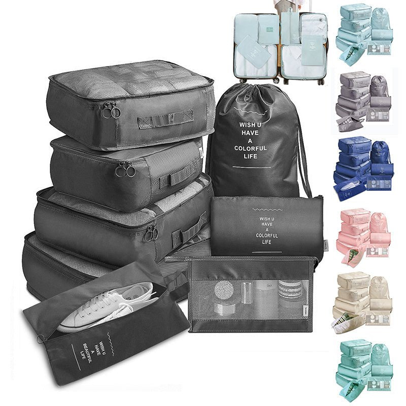 8-Piece Luggage Organizer & Packing Cube Set for travel size essentials