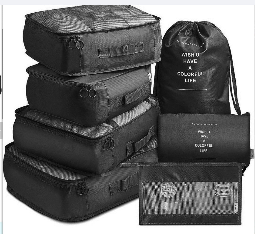 8-Piece Luggage Organizer & Packing Cube Set for travel size essentials