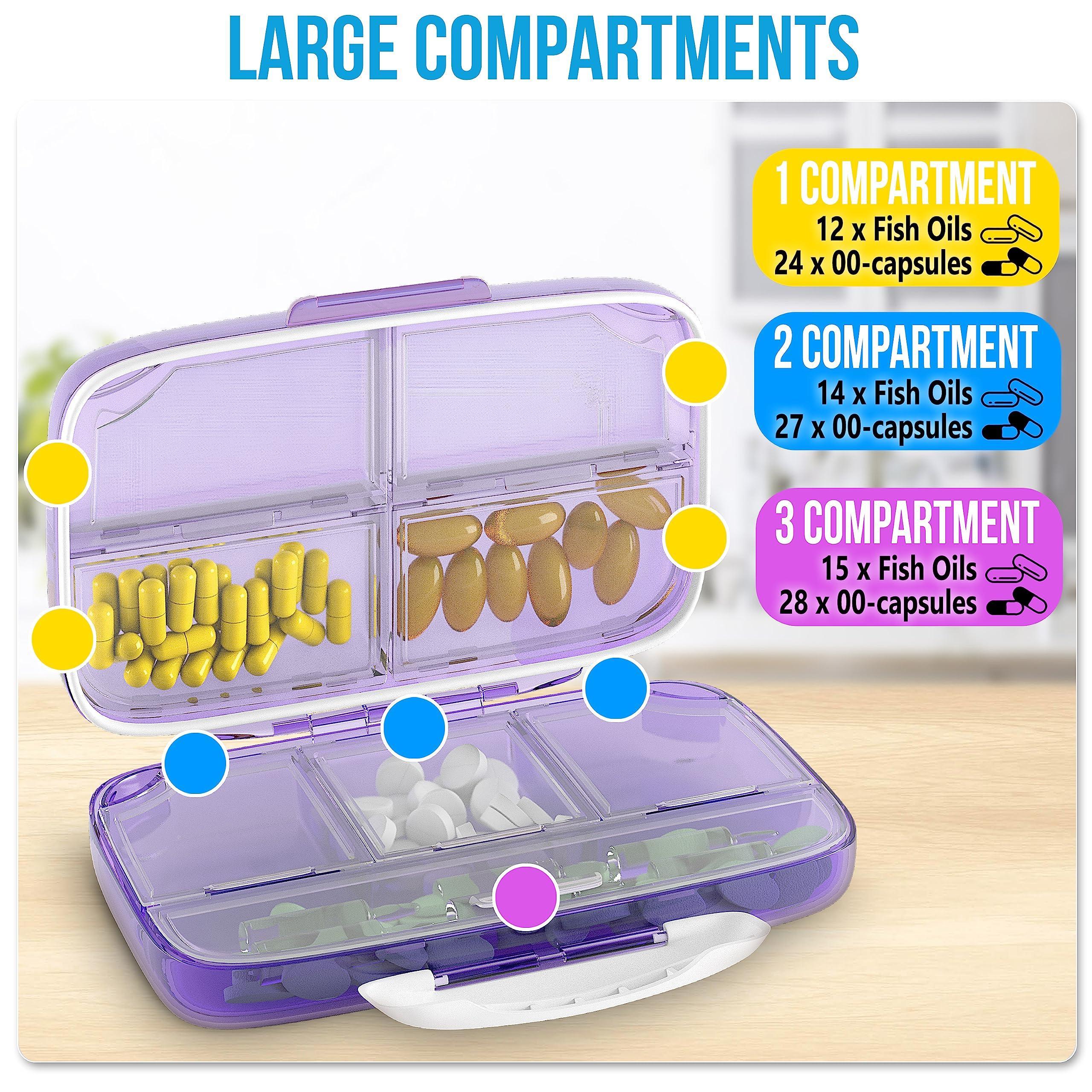 Airtight Pill Organizer – Large Damp-Proof Travel Dispenser