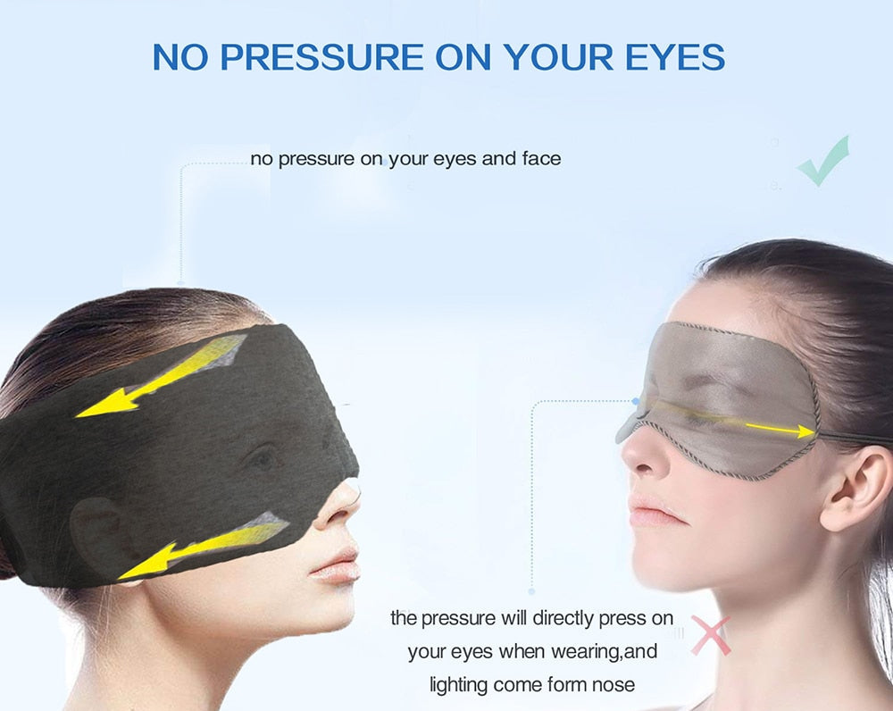 Cotton Silk Sleep Mask – 3D Blockout Eye Cover for Women & Men