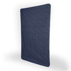 Dark blue quilted mat on a white background