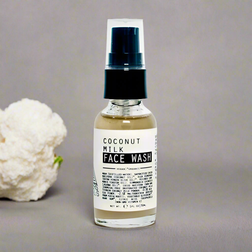 Coconut Milk Face Wash – Travel Size Cleanser with Coconut Pulp and Vitamin C & E