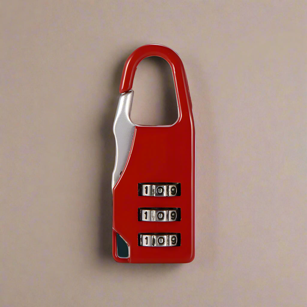 Compact zinc alloy password padlock with digit dial, ideal for travel security