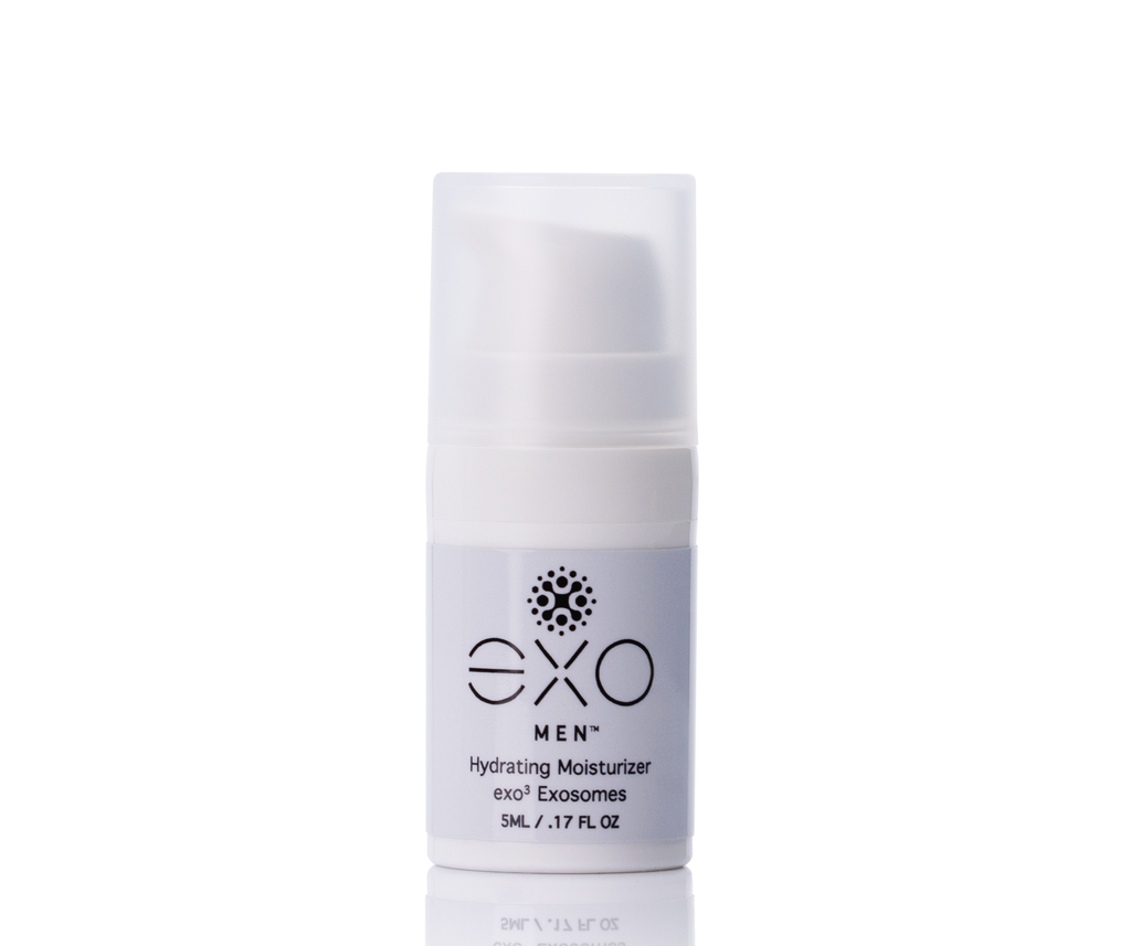 Skincare bottle labeled 'EXO' on a white background