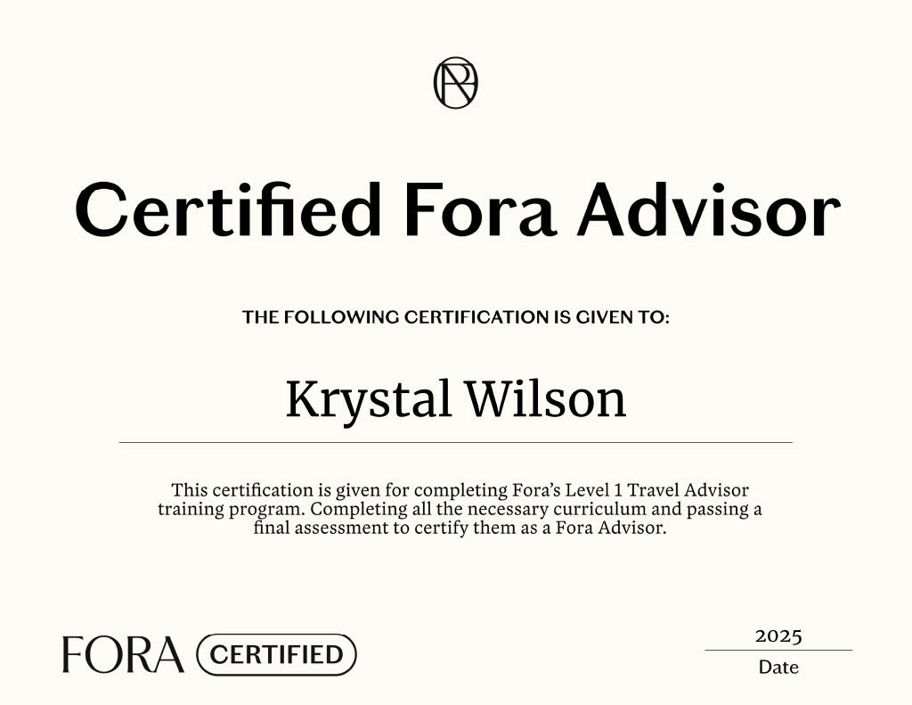 Fora advisor Certification for Krystal Wilson
