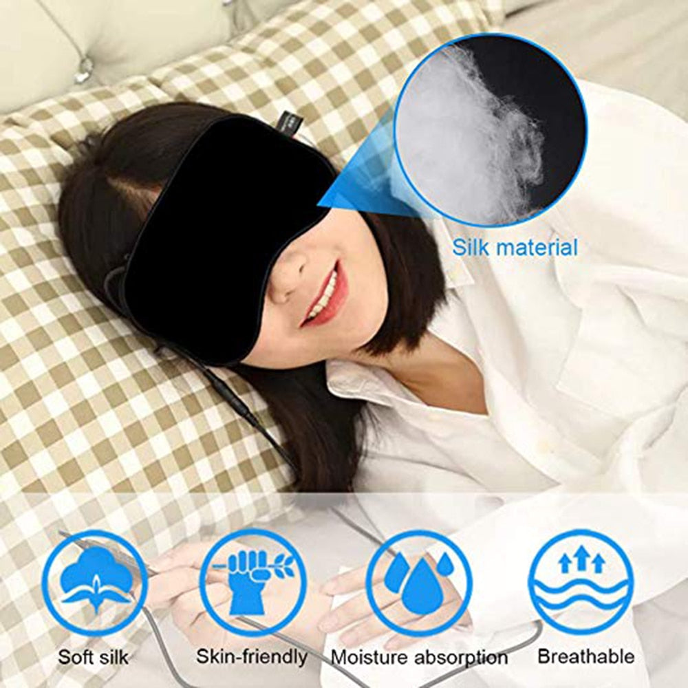 USB Steam Sleeping Eye Mask – Adjustable Heated Silk Mask with Lavender & Ice Pack