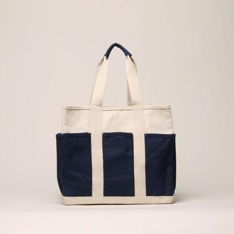 Pocket Tote – Medium Canvas Organizer with 8 Exterior Pockets