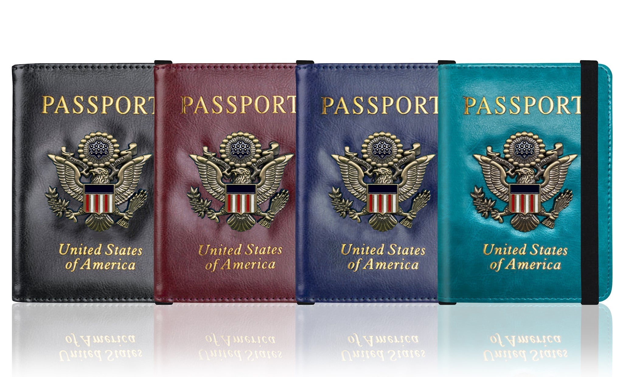 RFID Leather Passport Wallet + Vax Card Slot