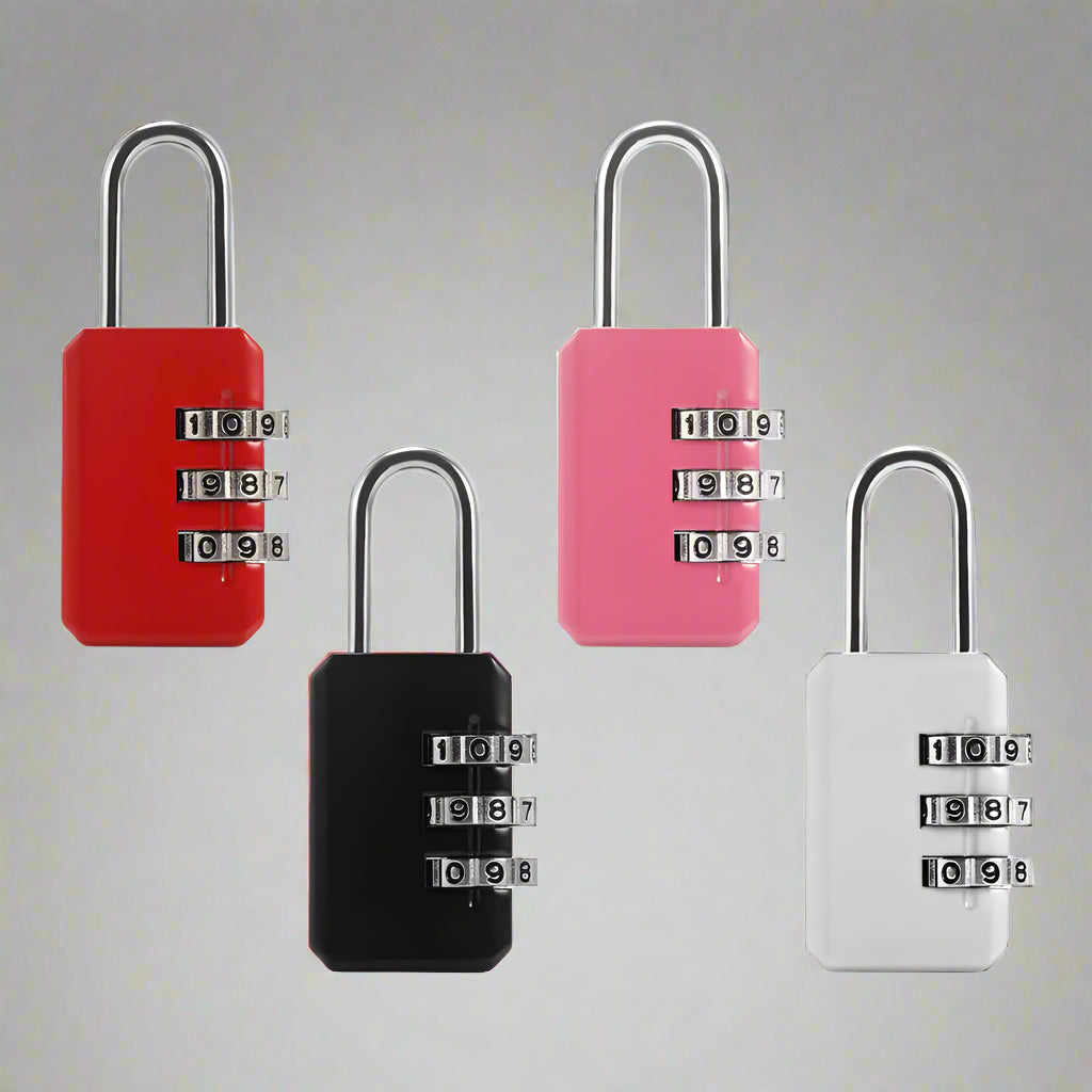 Compact zinc alloy resettable password lock in assorted colors for luggage and bags