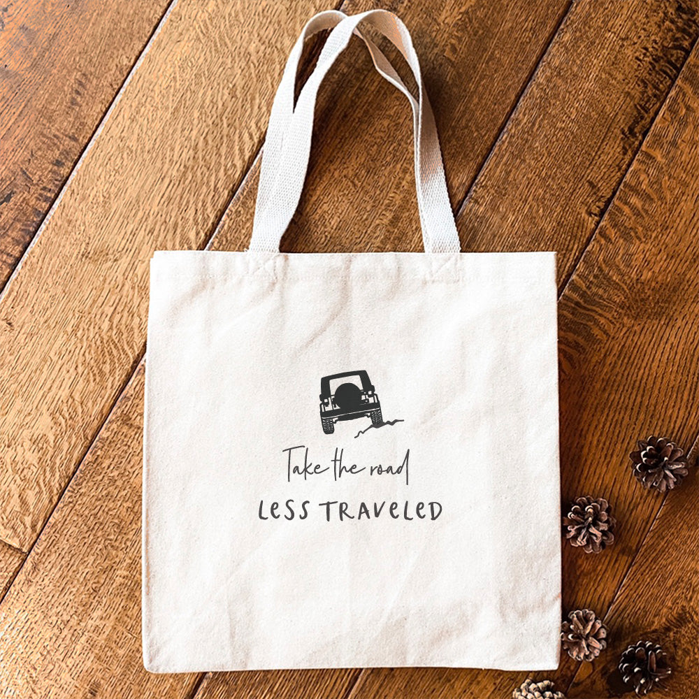 Road Less Traveled Canvas Tote – Jeep Edition