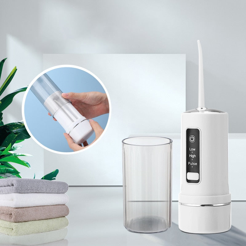 Electric Oral Irrigator – Foldable USB Water Jet Flosser with 3 Modes