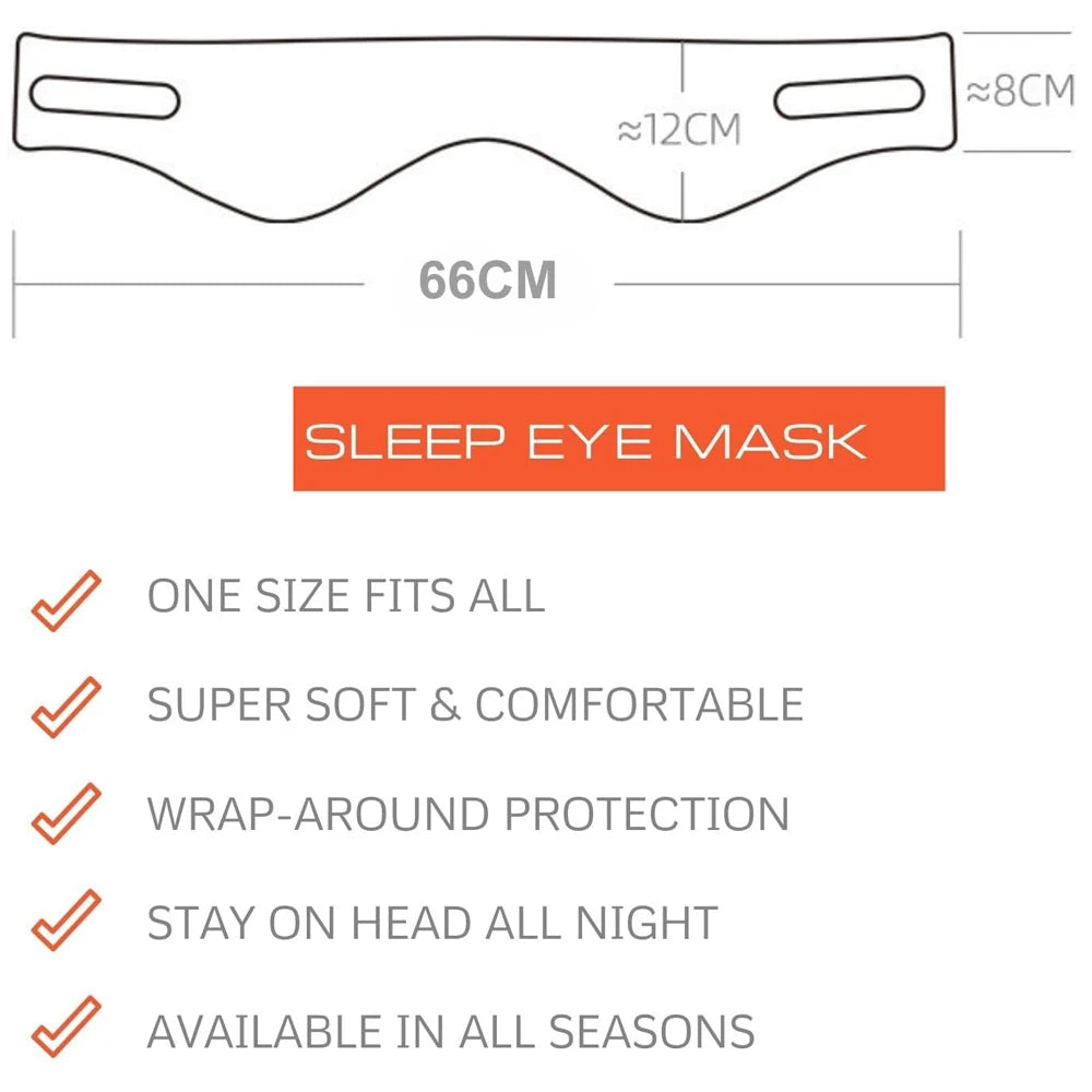 Adjustable Silk Sleep Mask – Total Blackout, Breathable & Unisex (Full Size)