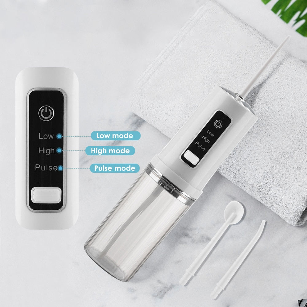 Electric Oral Irrigator – Foldable USB Water Jet Flosser with 3 Modes