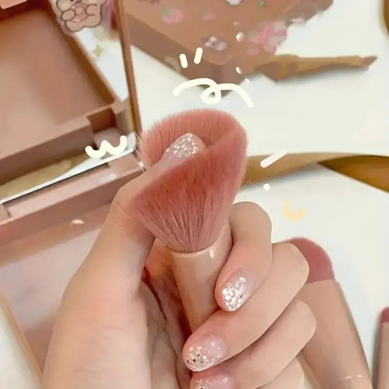 Mini Makeup Brush Set – 5 Travel-Size Brushes with Mirror Case