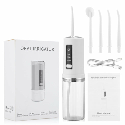 Electric Oral Irrigator – Foldable USB Water Jet Flosser with 3 Modes