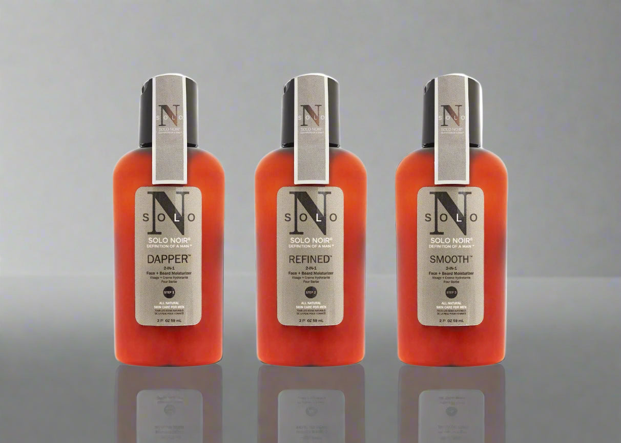 Solo Noir® sample-size men’s facial kit with travel-friendly skincare essentials