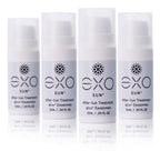 Four EXO Sun After-Sun Treatment bottles on a white background