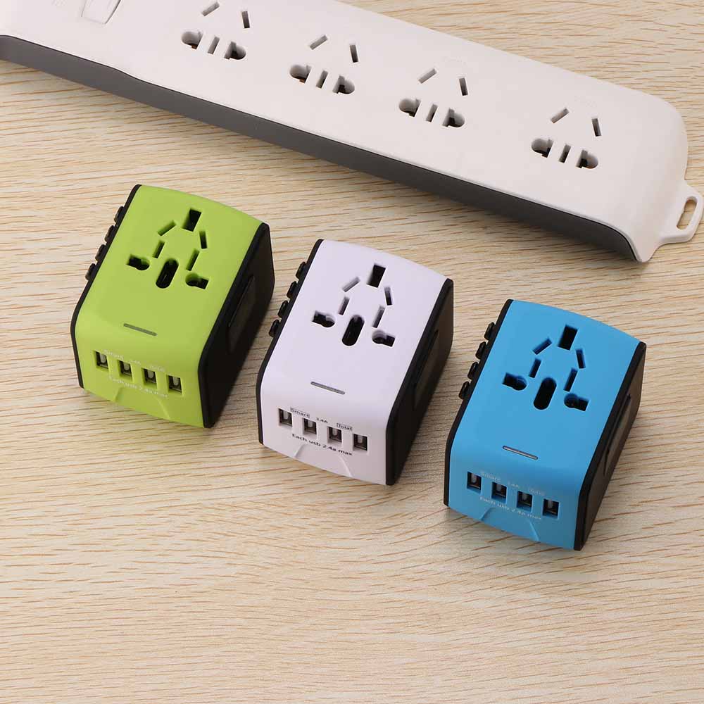Universal Travel Adapter – 4 USB Ports, All-in-One Design