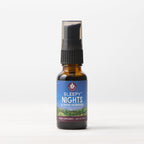 Bottle of 'Sleepy Nights & Fresh Mornings' supplement on a white background