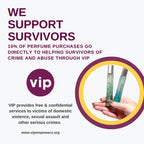 We Support Survivors, 10% of sales goes towards crime and abuse