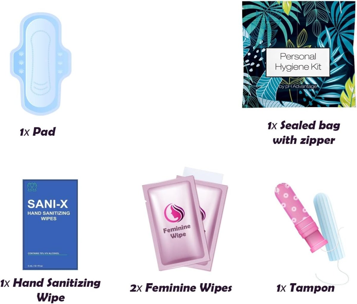 All - in - One Travel Menstrual Kit by pH Advantage - 3ozs