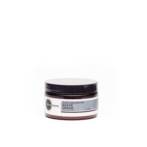 Aloe & Shea Butter Shave Cream in compact travel size for TSA approved toiletries
