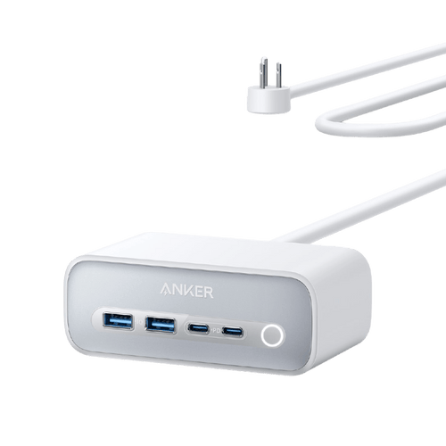 Anker USB hub with multiple ports on a white background