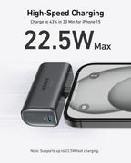 Anker Nano Power Bank (22.5W, Built-In USB-C) high-speed charging