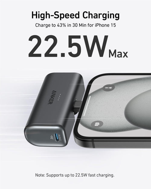 Anker Nano Power Bank (22.5W, Built-In USB-C) high-speed charging