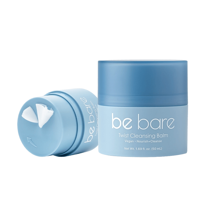 be bare Twist Cleansing Balm – Nourishing Makeup Remover (50mL) for travel size essentials and TSA approved toiletries.