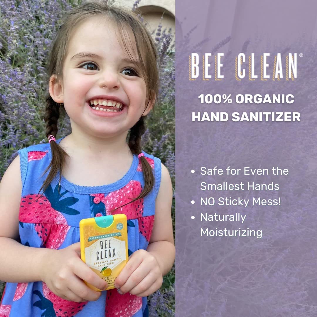 Bee Clean Beeswax Hand Sanitizer for kids, travel essentials.