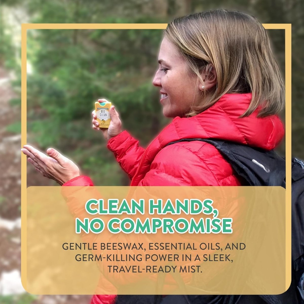 Bee Clean Beeswax Hand Sanitizer in travel skincare kit